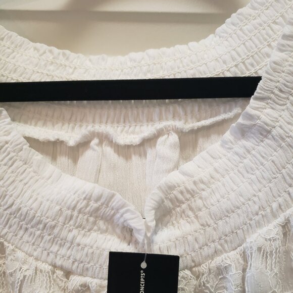 INC Bright White Women's Top Medium - Picture 5 of 8